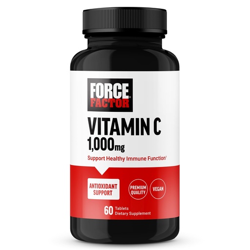 [BRSROHY2BN6RS2TH] Force Factor Vitamin C 1000mg Immune Support Supplement, Vitamin C Supplement Immunity Vitamins Plus Antioxidant Support, Premium Quality, Vegan, 60 Vitamin C Tablets