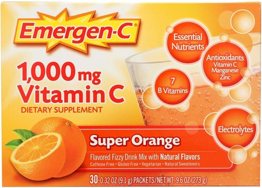 [BRSWIGT5BJ6BOGT2] Emergen-C Super Orange, 0.32 Ounce (Pack of 30)