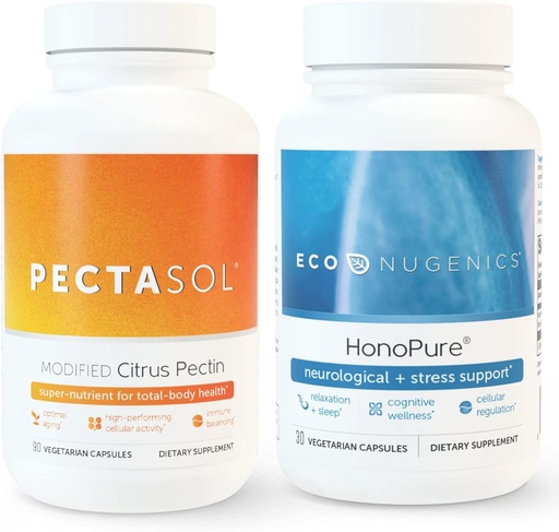 [BRSRMYAHAUORA23A] EcoNugenics Ultimate Cellular Health & Immune Support Pack | HonoPure - Magnolia Bark Extract, 30 Capsules | PectaSol-C Modified Citrus Pectin, 90 Capsules Bundle