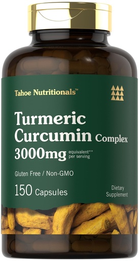 [BRSRAFANOYMQIELL] Tahoe Nutritionals Turmeric Curcumin | 150 Capsules | 95% Curcuminoids with Black Pepper | Non-GMO, Gluten Free Supplement