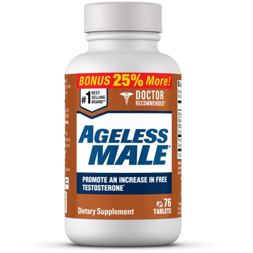 [BRSW22QCAV6RQ2A7] Ageless Male Free Testosterone Booster Supplement for Men, 76 Tablets