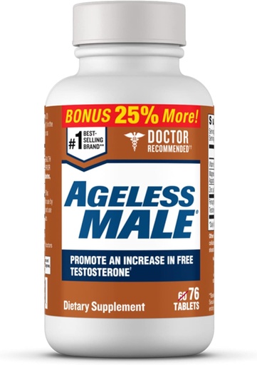 [BRSW22QCAV6RQ2A7] Aldersløs Mann Gratis Testosteron Booster Supplement for menn, 76 tabletter