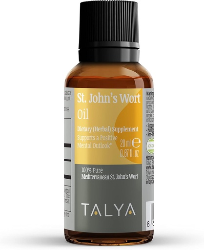 [BRSWEC32BZYAI3TJ] TALYA St. John’s Wort Oil 0.67 fl. oz | 100% Pure & Natural Liquid Drop | Dietary Supplement | for Positive Mood & Emotional Balance | Body, Skin & Hair Care | Non-GMO