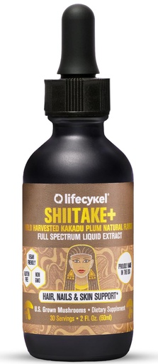[BRSWGHANBN4AACI7] Lifecykel - Shiitake Mushroom Extract with Kakadu Plum- Hair, Skin & Nail Support, Anti Aging Supplement- 100% Organic Mushrooms, Immune Boosting, Vitamin C Made in The US- 2 Fl oz(Packaging May Vary)