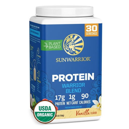 [BRSRMBQTOUFWOFDV] Sunwarrior Vegan Protein Powder Organic Plant-Based Protein | BCAA Amino Acids Hemp Seed Plant Protein | Soy Free Dairy Free Gluten Free Synthetic Free Non-GMO | Vanilla 30 Servings | Warrior Blend