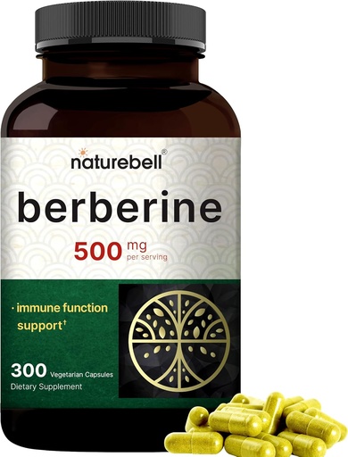 [BRSROZIPAV4GO2DG] NatureBell Berberine Supplement 500mg | 300 Veggie Capsules, 97% Pure Berberine HCL - 5:1 Root Extract - Plant Based, Vegan, Non-GMO