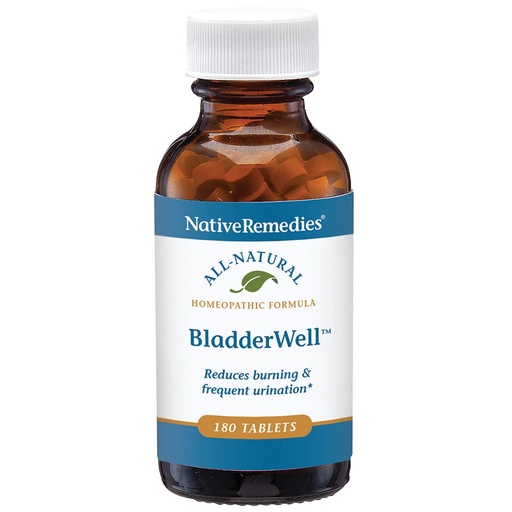 [BRSWIYYPBQMRQG36] Native Remedies BladderWell Tablets - Natural Homeopathic Formula for Burning and Frequent Urination - Supports Bladder Health - 180 Tablets