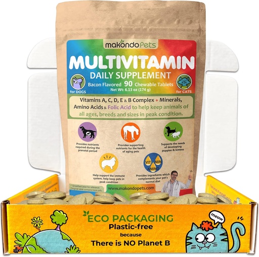 [BRSRMFITDMMGMYLX] Dog Prenatal Vitamins – Multivitamin, Folic Acid, Calcium, Iron, Minerals and Amino Acids. Ideal for Pregnant, Breastfeeding and Newborn Pets – Senior Dog Supplement, Complete Puppy Multi Vitamin.
