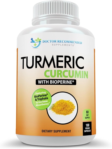 [BRSWIBI5O4GWC3TG] תוסף Turmeric Curcumin - 2250mg /d - Veggie Caps - 95% Curcuminoids עם Black Pepper Extract (Bioperine) - 750 מ"ג קפסולות - 100% אורגני - Most Powerful Turmeric (180 הרוזן)