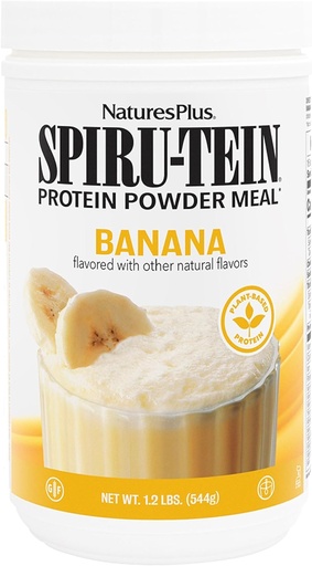[BRSWIYQTPJ6WCFT6] Natures Plus SPIRU-TEIN, banaan - 1,2 lbs - plantaardige eiwitshake - niet-GMO, vegetarisch, glutenvrij - 16 porties