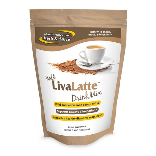 [BRSWGFQNO56WOEQY] Nordamerikanske Herb & Spice LivaLatte - 3,5 oz. - Chaga, Maca & Birch Bark Drink Mix - Sund lever, Gallablære & Nyre funktion, fordøjelsesstøtte, optimal sundhed - ikke-GMO - 36 Servering