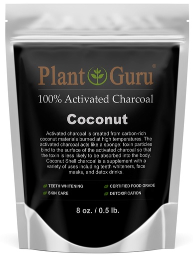 [BRSWYGADPIAROHI4] Activated Charcoal Powder 8 oz. Coconut - Food Grade Kosher Non-GMO - Teeth Whitening, Facial Mask and Soap Making. Promotes Natural Detoxification and Helps Digestion