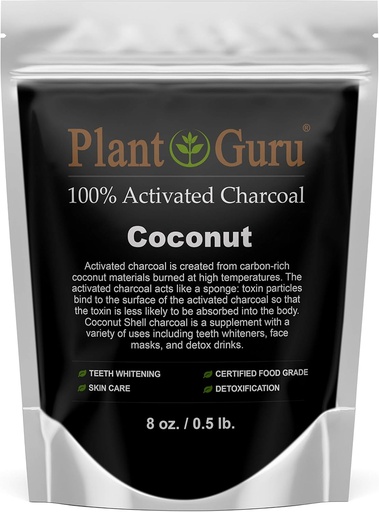 [BRSWYGADPIAROHI4] Aktivert Charcoal Powder 8 oz. Kokos - Mat Grade Kosher Non-GMO - Tannbleking, Facial Mask og Soap Making. Fremmer naturlig avgiftning og hjelper Digestion