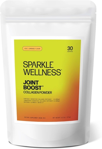 [BRSW22TQCABBUCI6] Sparkle Wellness FORTIGEL & TENDOFORTE Collagen Peptides | Collagen with Calcium Ascorbate Vitamin C to Support Joint Mobility, Tendon & Ligament Health | Joint Boost (Acai Lemonade) [30-Serves]