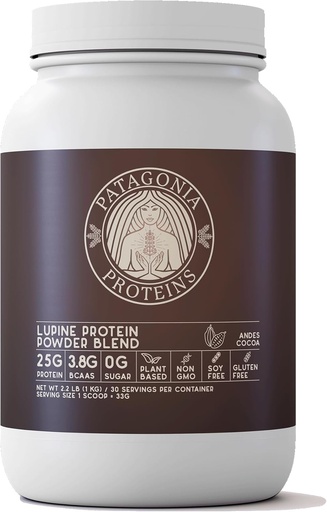 [BRSRAYITBB6QK2YZ] Vegan Protein Harvested in Patagonia, 25g, 110 Cal, 3.8g BCAAs, Plant-Based, Non-GMO, Sugar Free, Soy Free, Gluten Free (Andes Cocoa, 30 Servings)