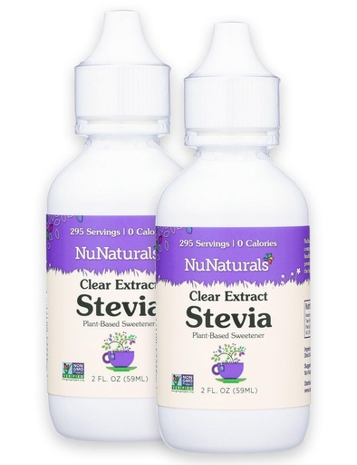 [BRSWIYYOOQMAEEA3] NuNaturals Clear Extract NuStevia, Plant-Based Sweetener, 2 oz, 2 pack, Plastic