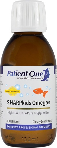 [BRSWKHD5CUFAGETL] Patient One SHARPkids Omegas Liquid | Supplement to Support Heart, Brain and Joint Health* | High-Potency Omega-3 Fish Oil | Lemon Flavor | 5 fl oz