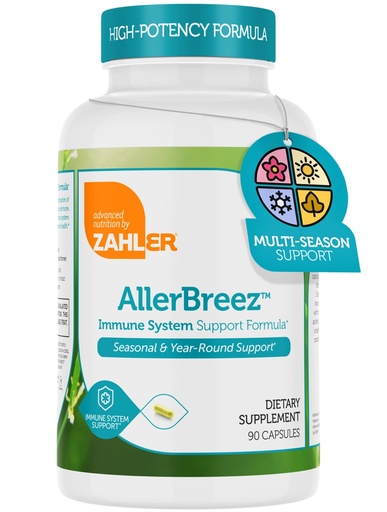 [BRSWIGIKCFYRY3L2] Zahler AllerBreez Immune System Support Formula with Vitamin C, Quercetin, Vitamin B5, MSM & Stinging Nettle - Seasonal & Year-Round Immune Support Supplement, Dhist Allergy Supplement (90 Capsules)
