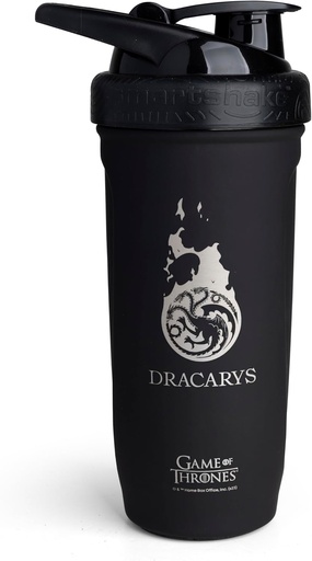 [BRSROGIQOYPQA3IZ] Smartshake Reforce Stainless Steel Game Of Thrones Dracarys, Shaker Bottle (900 ML /30oz) | Lightweight Resistance Sports Shaker Bottle with a Soft Lid | Leakproof, BPA Free & DEHP Free