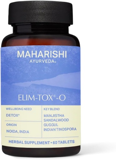 [BRSWIYTYBV6AIDQZ] Maharishi Ayurveda - Elim-Tox-O Gentle Body Detox Herbal Supplement | Supplementation for Effective Colon Cleanse & Overall Gut Health | Toxin Remover Cleanser for Liver & Blood (60 Tablets-500mg)