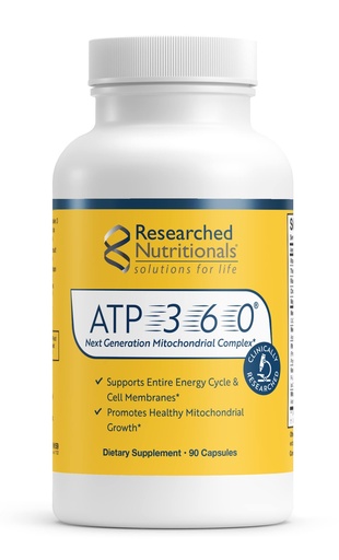 [BRSROYA6CUGRM23B] Researched Nutritionals ATP 360 - Mitochondrial Supplements to Support Entire Energy Cycle & Cell Membranes - Clinically Researched ATP Supplements, High Dose CoQ10, R-Lipoic Acid & PQQ, 90 Capsules