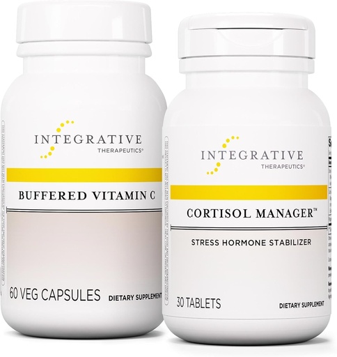 [BRSRAYI2OJ5GOF34] Integrative Therapeutics Bundle with Cortisol Manager, 30 Tablets - Buffered Vitamin C Capsules 1,000 mg, 60 Vegan Capsules - Stress Supplement with Ashwagandha* - Immune Supplement with Antioxidants*