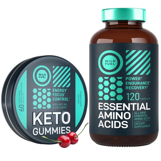 [BRSROCAPOYNBQHTB] WILD FUEL Essential Amino Acid Supplement and Keto Candy MCT Oil Keto Gummies Energy, Power, and Recovery Bundle