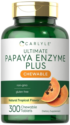 [BRSW22QRDMARUAYY] Carlyle Papaya Enzyme Chewable Tablets | Vegetarian, Non-GMO, Gluten Free Formula | Tropical Flavor