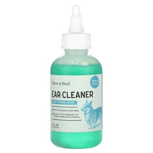 [BRSW2BL2O4PBOE3X] Chew + Heal Dog Ear Cleaner Solution | 4 oz Dropper | Pet Ear Wash for Dogs & Cats to Prevent Infections & Remove Wax | Soothing Aloe, Witch Hazel & Tea Tree Oil | Gentle, Vet-Approved Formula