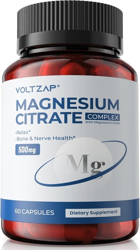 [BRSRABQZDIMROHTO] Magnesium Citrate Capsules 500mg Supplement: для запліднення та охорони здоров'я Sleep Support Highly Absorbable Magnesium Element Supplement Complex для підтримки м'язів та травлення - Non-GMO & Gluten Free