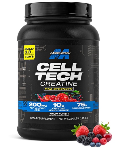 [BRSWI2QFCIOWGDDU] MuscleTech Creatine Monohydrate Powder Cell-Tech Creatine Post Workout Recovery Drink Muscle Builder For Men & Women Muscle Building Supplements Fruit Punch, 2.90 lbs (27 Serv)