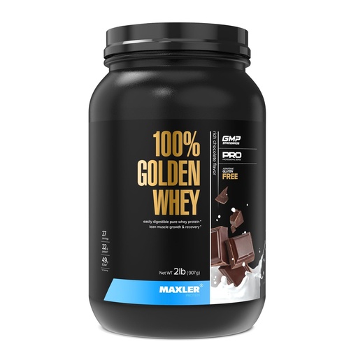 [BRSWYZYPOEHA2CLX] Maxler 100% Golden Whey Protein - 22g of Protein per Serving - Whey Protein Powder for Pre Post Workout - Fast-Absorbing Whey Concentrate, Isolate & Hydrolysate Blend - Rich Chocolate Protein 2 lb