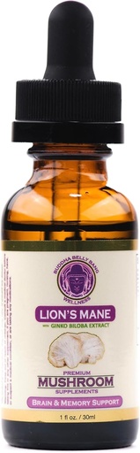 [BRSRMFT7BUBGC2DG] Lions Mane Mushroom Supplement - Organic Mushrooms - Dual-Extraction Oil Tincture w/ Ginkgo Biloba - Support for Brain, Memory, Focus, Gut Health - 30ml, 1 Fl Oz (Pack of 1)