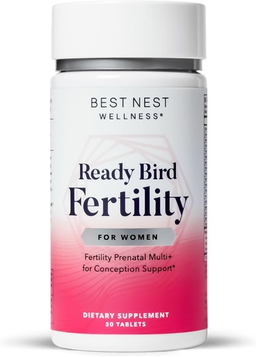 [BRSWGYIRAAOQMH3U] Bästa Nest Wellness Women's Fertility - Daglig multivitamin för graviditetssupport - Tillägg med metylerade vitaminer hjälper konception - Näringstillskott med Ashwagandha & Folate - 30 tabletter