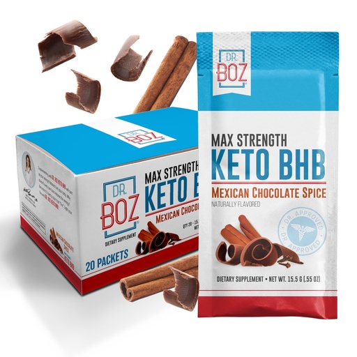 [BRSWGGTRBEPBMGT2] Dr. Boz - Keto BHB Powder - Mexican Chocolate Spice, 20 Servings - Ketones Drink - Energy & Reduced Cravings - Max Strength Dietary Supplement - Quality Tested - Made in The USA - 10.9oz (310g)