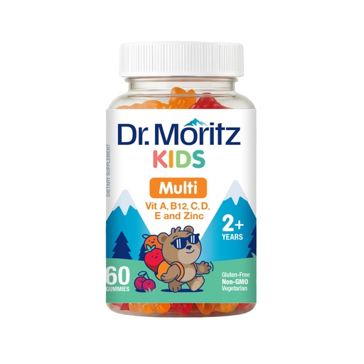 [BRSWYFD2C57AKFD6] DR. MORITZ Kids Multivitamin Gummies 14 Essential Vitamins Daily Supplement for Ages 2+ Vitamin ACDE Vegetarian B6 B12 Zinc Biotin Gummy Multivitamins for Children- (60 Count)