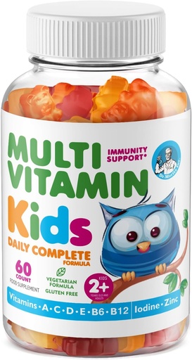 [BRSWYFD2C57AKFD6] DR. MORITZ Kids Multivitamin Gummies 14 Essential Vitamins Daily Supplement for Ages 2+ bitamina ACDE Vegetarian B6 B12 Zinc Biotin Gummy Multivitamins for Children- (60 Count)