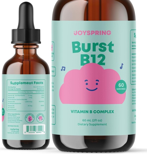 [BRSRAZT2CMGR6C3F] JoySpring Liquid B Complex - Multivitamin Drops for Kids - Genius Vitamin for Kids