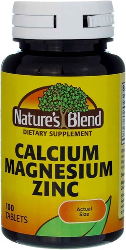 [BRSWGZLQBUNRSCL3] Nature's Blend Calcium Magnesium Zinc, 100 Tablets (Pack of 3)