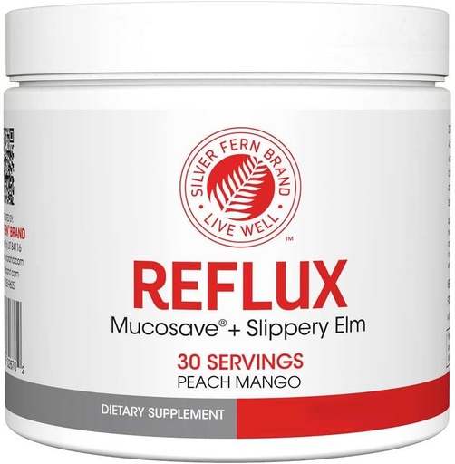 [BRSRAEDQAUMQMAAY] Reflux Digestive Supplement - Peach Mango Flavor - Each Tub = 30 Scoops = 30 Servings - Mucosal Support for Acid Issues - with Mucosave FG and Slippery Elm Bark (1 Tub)