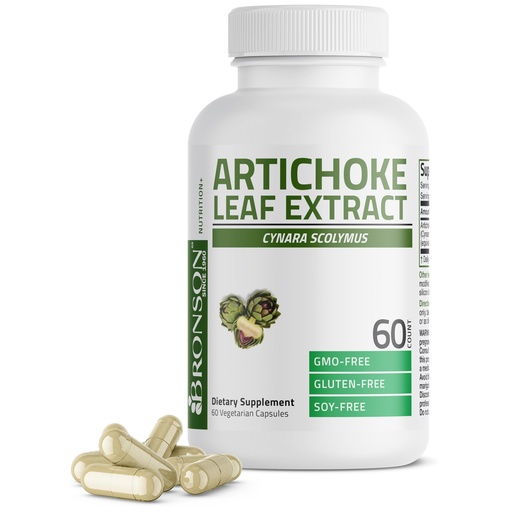 [BRSROAA7CQMQEELX] Bronson Artichoke Leaf Extra Strength Supports Healthy Digestion Healthy Liver Function, Non-GMO, 60 Vegetarian Capsules