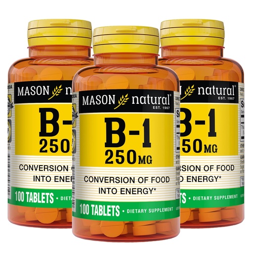 [BRSW2HAECUNGCC3B] MASON NATURAL Vitamin B1 Thiamine 250 mg, 300,Day Supply, Dietary Supplement to Support Natural Energy Levels, 100 Tablets (Pack of 3)