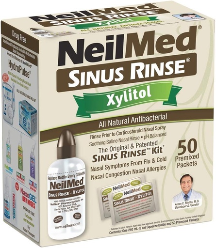 [BRSWYFAZBB7GOCY2] NeilMed Sinus Rinse Kit Xylitol-ekin, 50 kondea (1eko paketea)