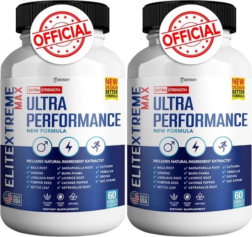 [BRSRAHYEAUFB6F3G] EliteXtreme Max Male Health Suplemen - dengan Calcium, Zinc & Proprietary Blend for Vitalitas & Kekuatan, 120 Kapsul (2 Pack)