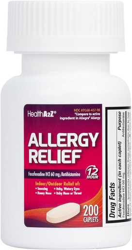 [BRSW2BDRPIMA2FY7] HealthA2Z® Fexofenadiini Hydrochlorothiade 60 mg