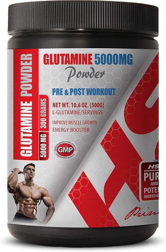 [BRSWGAQRAQMGMH3L] Post Workout Muscle Builder - PRE & Post Workout - GLUTAMINE Powder 5000MG - l-glutamine bulksupplements - 1 Can 300 Grams