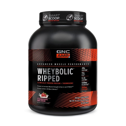 [BRSWYFIQCMFWOAAV] GNC AMP Wheybolic Ripped - Strawberries and Cream (22 Servings)