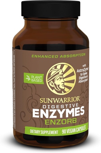 [BRSWGFQLC4MQIYL2] Sunwarrior Digestive Enzymes Probiotic | Plant Based & Vegan with Spore Based Probiotic Essential Supplements to Support Optimal Health for Men & Women Digestive Enzyme Supplements | Enzorb