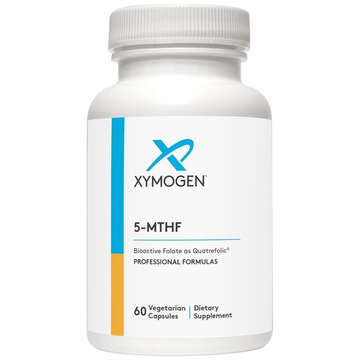 [BRSWIZQBBAGGMCLE] XYMOGEN 5-MTHF - 3,400 mcg DFE Bioactive Folate Supplement with Quatrefolic - Methylation, Healthy Mindset & Cardiovascular Support* - Vegetarian, Non-GMO, Gluten-Free - 60 Capsules
