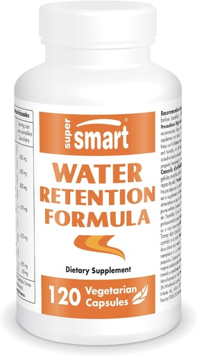 [BRSWIHQZBEMG2EDA] Supersmart - Water Retention Formulation (Advanced Complex) - with Dandelion, Guarana, Caffeine, Betalains - Natural Lymphatic Drainage Supplement | Non-GMO & Gluten Free - 120 Vegetarian Capsules
